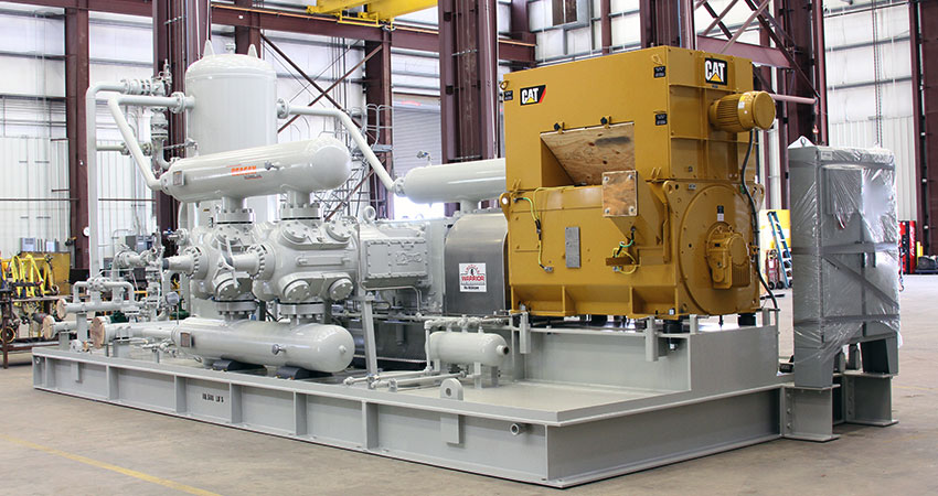 gas compression package in facility